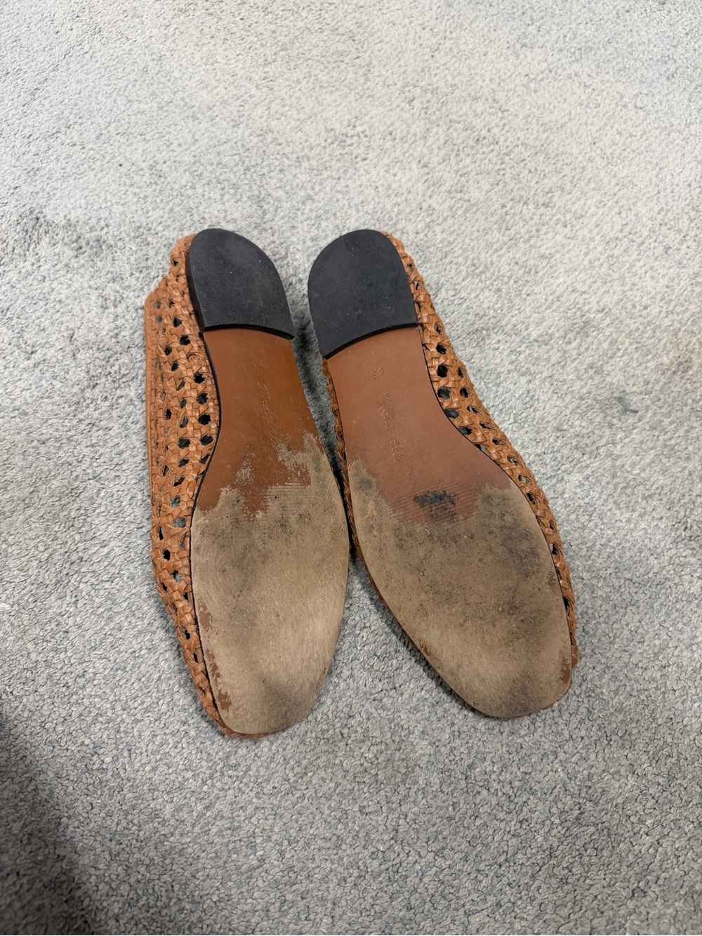 Madewell Woven Brown Women's Mary Jane Flats Size 8.5 - Picture 3 of 5
